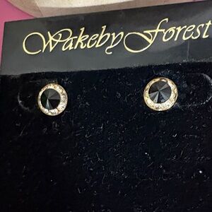 Gold and Black Crystal Earrings